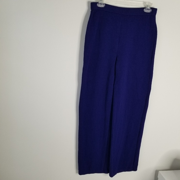 St. John Collection Royal Blue Knit Santana Dress Pant Size 4 Wool Blend - Picture 3 of 12